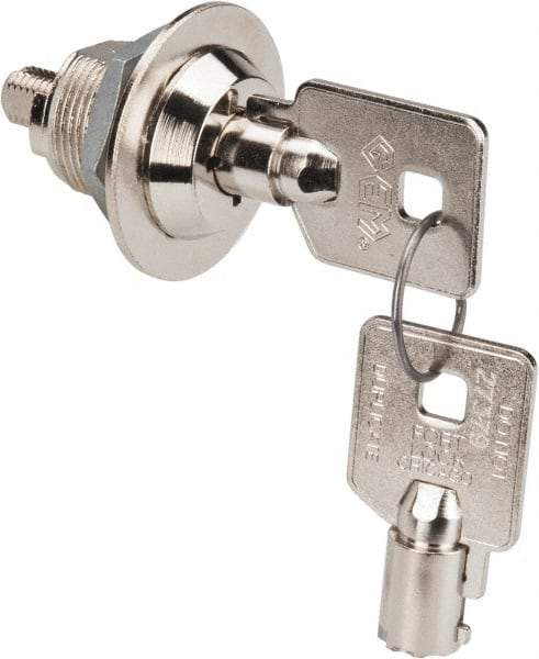 Made in USA - 5/8" Max Thickness, High Security Tubular Keyed Latch - Polished Nickel Coated - A1 Tooling