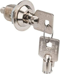 Made in USA - 7/8" Max Thickness, High Security Tubular Keyed Latch - Polished Nickel Coated - A1 Tooling