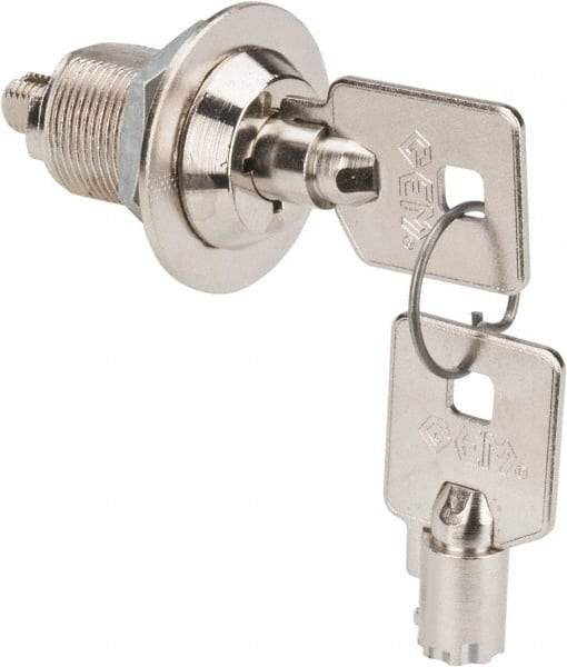 Made in USA - 7/8" Max Thickness, High Security Tubular Keyed Latch - Polished Nickel Coated - A1 Tooling