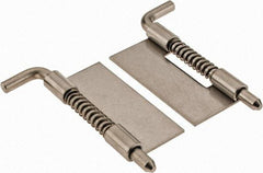 Made in USA - 7/8" Wide x 0.05" Thick, Spring Loaded Latch Hinge - Stainless Steel, Zinc Plated Finish - A1 Tooling