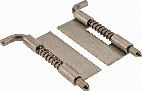 Made in USA - 1" Wide x 1/16" Thick, Spring Loaded Latch Hinge - Stainless Steel, Zinc Plated Finish - A1 Tooling