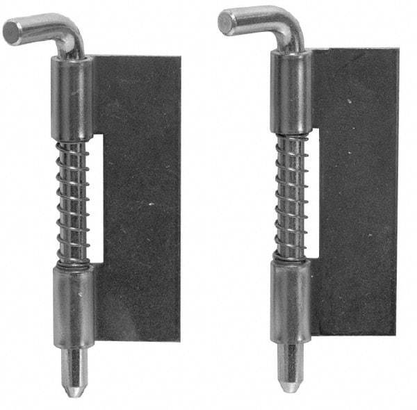 Made in USA - 1/2" Wide x 0.04" Thick, Spring Loaded Latch Hinge - Stainless Steel, Zinc Plated Finish - A1 Tooling