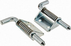 Made in USA - 1.12" Wide x 1/8" Thick, Spring Loaded Latch Hinge - Steel, Zinc Plated Finish - A1 Tooling