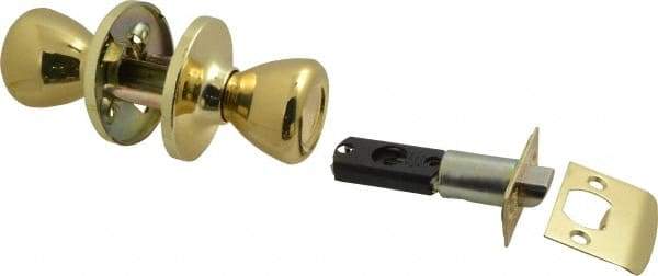 Value Collection - Bright Brass Passage Knob Lockset - 2-3/8" Back Set, 5-Pin Brass Tumbler Cylinder - A1 Tooling