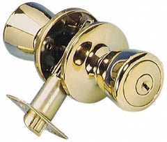 Value Collection - Bright Brass Entry Knob Lockset - 2-3/8" Back Set - A1 Tooling