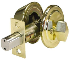 Value Collection - Polished Brass Finish, Heavy-Duty Single Cylinder Deadbolt - A1 Tooling