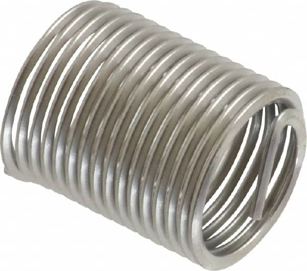 Heli-Coil - M10x1.00 Metric Fine, 20mm OAL, Free Running Helical Insert - 16-1/2 Free Coils, Tanged, Stainless Steel, Bright Finish, 2D Insert Length - A1 Tooling