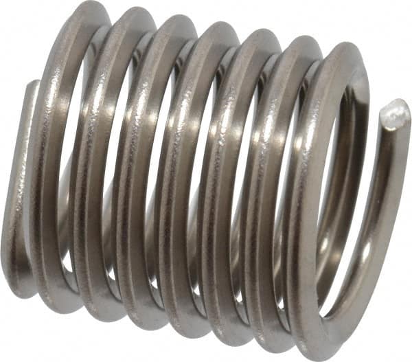 Heli-Coil - 3/8-16 UNC, 0.562" OAL, Free Running Helical Insert - 7-1/4 Free Coils, Tanged, Stainless Steel, 1-1/2D Insert Length - Exact Industrial Supply