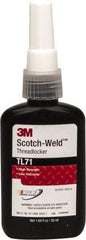 3M - 50 mL Bottle, Red, High Strength Liquid Threadlocker - Series TL71, 24 hr Full Cure Time, Hand Tool, Heat Removal - A1 Tooling