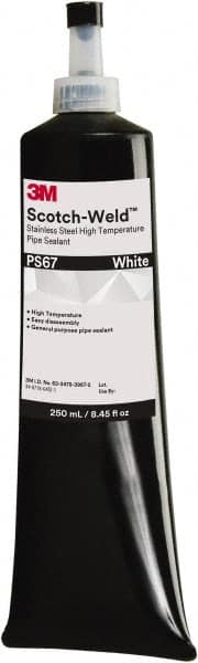 3M - 250 mL Bottle White Pipe Sealant - 400°F Max Working Temp, For Seal Hydraulic & Pneumatic Pipes & Fittings - A1 Tooling