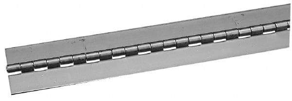 Made in USA - 72" Long x 2-1/2" Wide, 2" Knuckle, Steel Continuous Hinge - 3/8" Pin Diam, 0.12" Thick without Holes - A1 Tooling