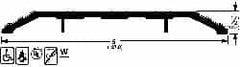 Pemko - 36" Long x 5" Wide x 1/2" High, Saddle Threshold - Gray PemKote Skid Resistant Surface - A1 Tooling