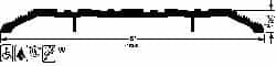 Pemko - 36" Long x 6" Wide x 1/2" High, Saddle Threshold - Gray PemKote Skid Resistant Surface - A1 Tooling