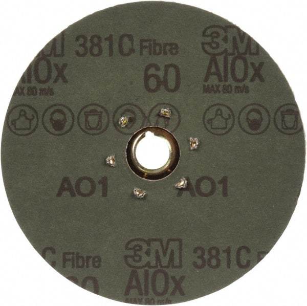 Standard Abrasives - 5" Diam 60 Grit Fiber Disc - Medium Grade, Aluminum Oxide, 18,000 Max RPM, Series Z - A1 Tooling