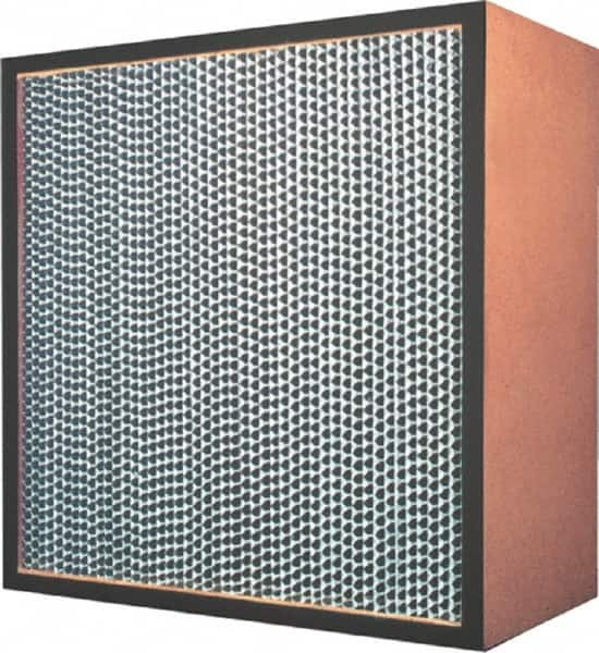 Made in USA - 24" High x 12" Wide 11-1/2" Deep, 99.97% Capture Efficiency, HEPA Air Filter - Microfiber Paper Media, Particle Board Frame, 250 FPM Max, 500 CFM, 220°F Max, Use with Hospitals & Clean Rooms - A1 Tooling