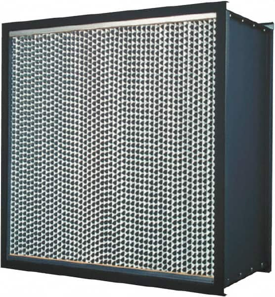 Made in USA - 24" High x 30" Wide 11-1/2" Deep, 99.97% Capture Efficiency, HEPA Air Filter - Microfiber Paper Media, Galvanized Steel Frame, 250 FPM Max, 1,250 CFM, 180°F Max, Use with Hospitals & Clean Rooms - A1 Tooling