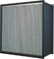 Made in USA - 24" High x 12" Wide 11-1/2" Deep, 95% Capture Efficiency, HEPA Air Filter - Microfiber Paper Media, Galvanized Steel Frame, 250 FPM Max, 500 CFM, 180°F Max, Use with Hospitals & Clean Rooms - A1 Tooling