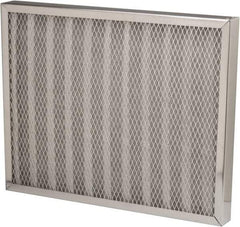 Made in USA - 16" Noml Height x 20" Noml Width x 2" Noml Depth, 76% Capture Efficiency, Permanent Air Filter - MERV 7, Aluminum Cloth & Mesh, Integrated Aluminum Frame, 300 Max FPM, 1,000 CFM, For Any Unit - A1 Tooling