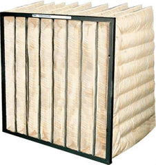 PrecisionAire - 24" Noml Height x 12" Noml Width x 30" Noml Depth, Polyester & Micro-Glass Bag Air Filter - MERV 10, 45 to 55% Capture Efficiency, Steel Frame, 1,000 CFM, 180°F Max, Use with Universal Holding Frames - A1 Tooling