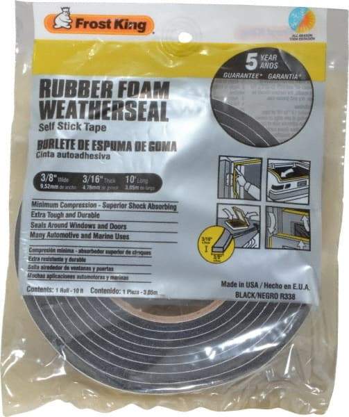 Frost King - 10' Long x 3/8" Wide, High Density Foam Tape Weatherstripping - Rubber Foam - A1 Tooling