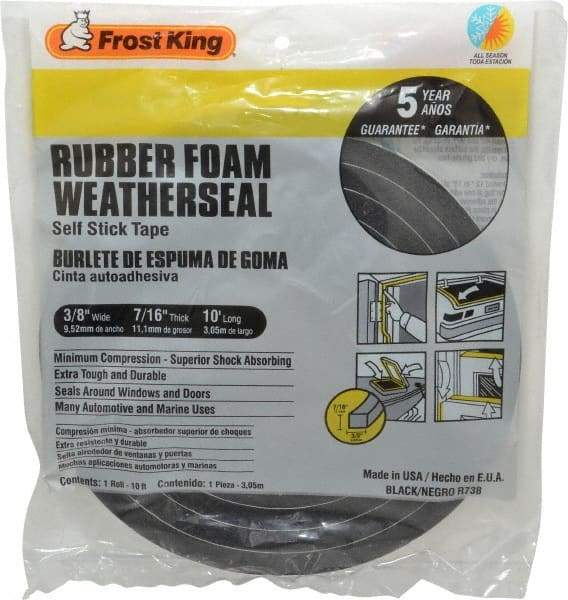 Frost King - 10' Long x 3/8" Wide, High Density Foam Tape Weatherstripping - Rubber Foam - A1 Tooling