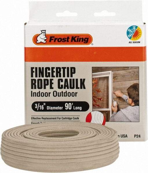 Frost King - 90' Long, Rope Caulk Weatherstripping - Gray - A1 Tooling