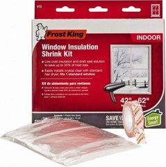 Frost King - 62" Long x 42" Wide, Indoor Shrink Film and Tape Window Kit Weatherstripping - Clear Plastic - A1 Tooling