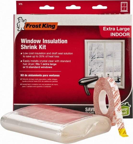 Frost King - 210" Long x 62" Wide, Indoor Shrink Film and Tape Weather Kit Weatherstripping - Clear Plastic - A1 Tooling