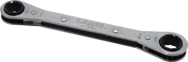 Lang - 1/2" x 9/16" 12 Point Ratcheting Box Wrench - Double End, 6-7/8" OAL, Steel - A1 Tooling