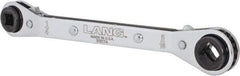 Lang - 1/4" & 3/16" Sq x 9/16" & 1/2" Hex 6 Point 4 in 1 Reversible Ratcheting Offset Box Wrench - Steel - A1 Tooling