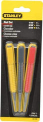 Stanley - 3 Piece, 1/32 to 3/32", Nail Punch Set - Comes in Carded - A1 Tooling