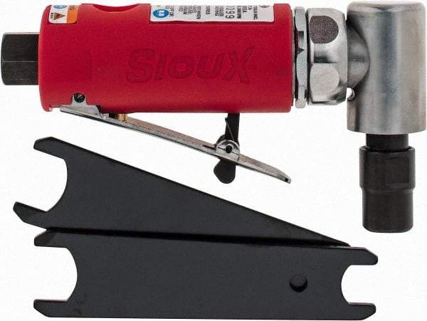 Sioux Tools - 1/4" Collet, Angle Handle, Straight Air Die Grinder - 20,000 RPM, Front Exhaust, 16 CFM, 0.3 hp, 6.21 bar, 1/4 NPT - A1 Tooling