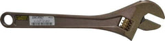 Ampco - 1-1/2" Jaw Capacity, 12" Nonsparking Adjustable Wrench - Aluminum Bronze, Plain Finish - A1 Tooling