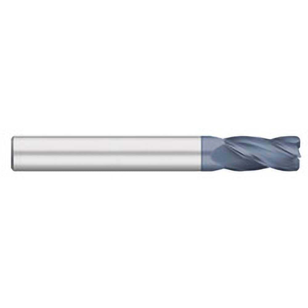 Corner Radius End Mill: 5/16″ Dia, 1-1/8″ LOC, 0.06″ Radius, 4 Flutes, Solid Carbide 3″ OAL, 5/16″ Shank Dia, 30 ° Helix, AlTiN Coated, Corner Radius End, Centercutting