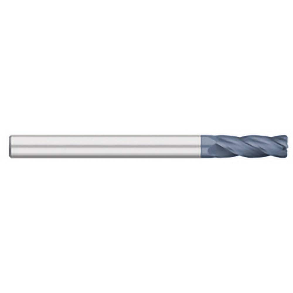 Corner Radius End Mill: 5/16″ Dia, 1-5/8″ LOC, 0.045″ Radius, 4 Flutes, Solid Carbide 4″ OAL, 5/16″ Shank Dia, 30 ° Helix, AlTiN Coated, Corner Radius End, Centercutting