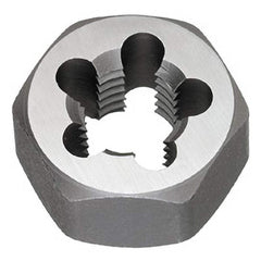 Titan USA - Hex Rethreading Dies; Thread Size: 5/8-11 ; Hex Size (Inch): 1-1/4 ; Material: Carbon Steel ; Thread Direction: Right Hand ; Thread Standard: UNC ; Thickness (Inch): 5/8 - Exact Industrial Supply