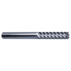 10mm Dia. - 100mm OAL - 45° Helix Bright Carbide End Mill - 6 FL - A1 Tooling