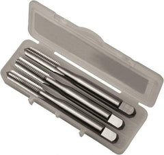 Vermont Tap & Die - #8-32 UNC, 4 Flute, Bottoming, Plug & Taper, Bright Finish, High Speed Steel Tap Set - Left Hand Cut, 53.98mm OAL, 3/4" Thread Length, Series 3105L - A1 Tooling