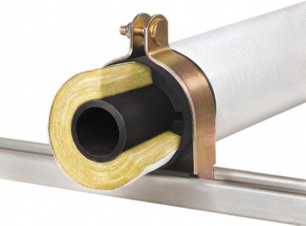 Klo-Shure - 5/8" Pipe, Zinc Plated Steel Strut Mount Insulation Coupling - Trivalent Zinc & Yellow - A1 Tooling