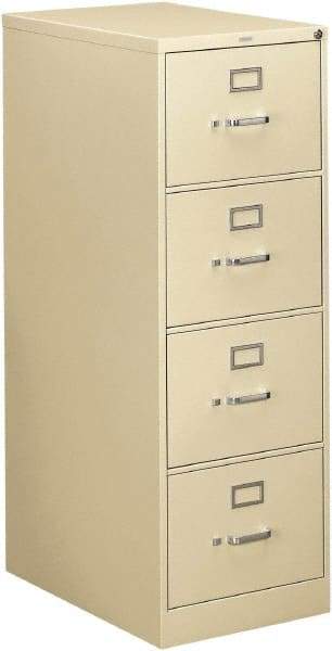 Hon - 18-1/4" Wide x 52" High x 26-1/2" Deep, 4 Drawer Vertical File - Steel, Putty - A1 Tooling