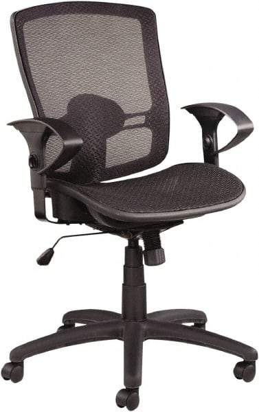 ALERA - 39-3/8" High Mid Back Chair - 25" Wide x 26-1/4" Deep, Mesh Seat, Black - A1 Tooling