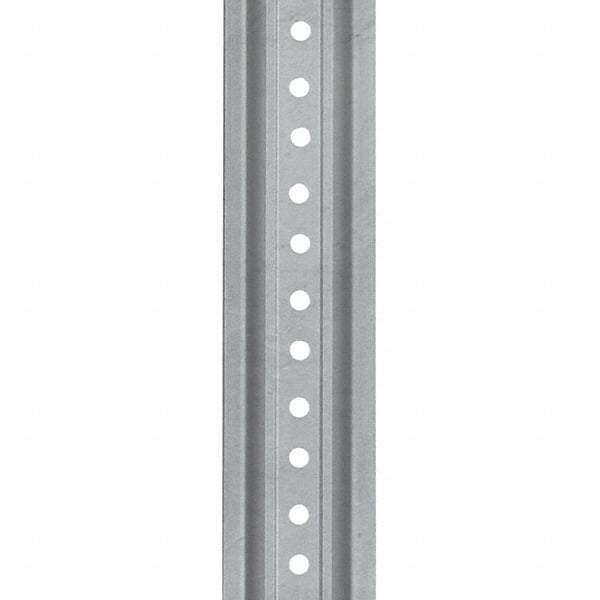 Nucor - 12' High, Galvanized Traffic Sign Post - Steel, 3/8" Hole Diam, Silver - A1 Tooling