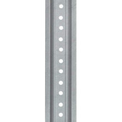 Nucor - 12' High, Galvanized Traffic Sign Post - Steel, 3/8" Hole Diam, Silver - A1 Tooling