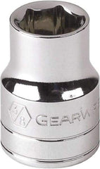 GearWrench - 1-1/4", 1/2" Drive, Standard Hand Socket - 12 Points, 1-21/32" OAL, Alloy Steel, Chrome Finish - A1 Tooling