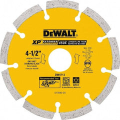 DeWALT - 5" Diam, 7/8" Arbor Hole Diam, 5 Tooth Wet & Dry Cut Saw Blade - Diamond Matrix, General Purpose Action, Standard Round Arbor - A1 Tooling