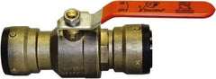 SharkBite - 1-1/2" Pipe, Standard Port, Brass Standard Ball Valve - Inline - Two Way Flow, Push-to-Connect x Push-to-Connect Ends, Steel Handle, 200 WOG - A1 Tooling