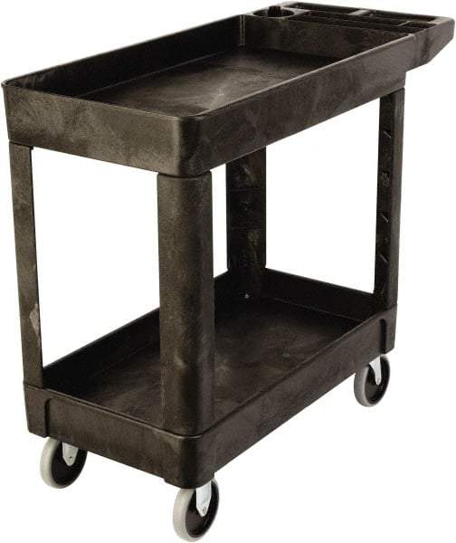 Rubbermaid - 500 Lb Capacity, 18" Wide x 39" Long x 33-1/4" High Standard Utility Cart - 2 Shelf, Plastic, TPR Casters - A1 Tooling