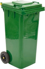 Vestil - 32 Gal Green Square Trash Can - Polyethylene, None Graphic, 38" High x 21-13/16" Long x 18-3/4" Wide, Lid Included - A1 Tooling