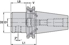 Kennametal - DV50 Taper, 0.2362" Inside Hole Diam, 2.4803" Projection, Whistle Notch Adapter - Through Coolant - Exact Industrial Supply