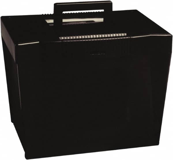 Pendaflex - 1 Compartment, 13-1/2" Wide x 10-7/8" High x 10-1/4" Deep, Portable Storage Box - Plastic, Black - A1 Tooling